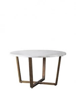 Hudson Living Cleo Round Marble Coffee Table - White