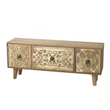 Gold And Wooden Drawers Chest By Heaven Sends