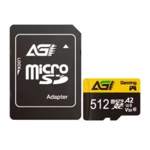 AGI 512GB TF138 MicroSDXC Card with SD Adapter UHS-I Cass 10 / V30 / A2 App Performance