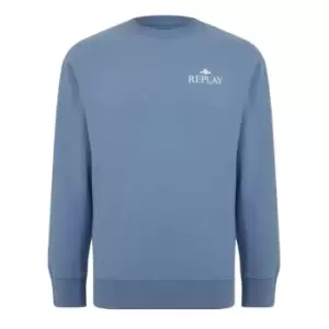 Replay Small Logo Crewneck Sweater - Blue