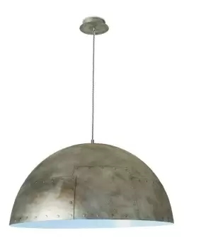 Neo 1 Light Large Dome Ceiling Pendant Old white, Gold, E27