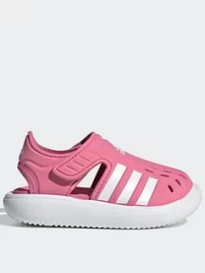 adidas Closed-toe Summer Water Sandals, Pink/White, Size 3 Younger