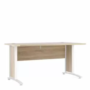 Prima Desk with White Legs 150cm, Oak