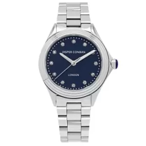 Ladies Jasper Conran London 32mm Watch with a Blue Dial and a Silver Metal bracelet