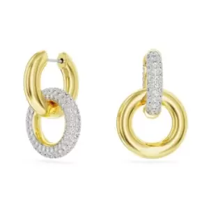 Dextera White Gold-tone plated Asymmetric Interlocking loop Hoop Earrings 5668818