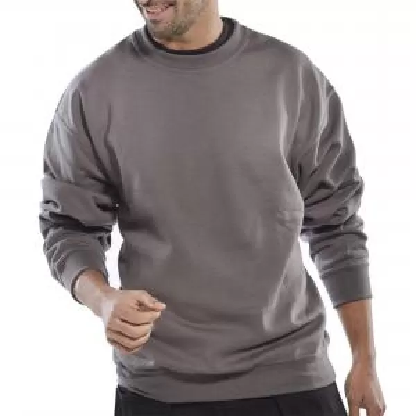 Click Polycotton Sweatshirt Grey Small