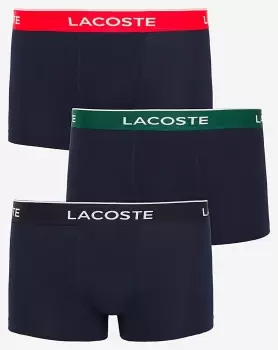 Lacoste 3 Pack Contrast Waistband Trunks