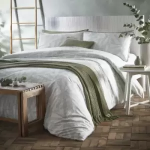 Loft Addie Abstract Floral Print 100% Cotton Duvet Cover Set, Green, Super King - Appletree