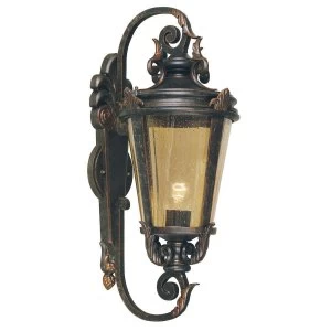 1 Light Outdoor Large Wall Lantern Light Weathered Bronze IP44, E27