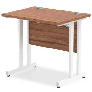 Trexus Desk Rectangle Cantilever White Leg 800x600mm Walnut Ref