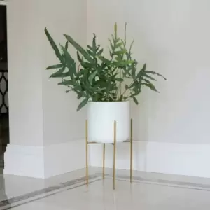 Ivyline Luso Plant Stand In Gold - H38Cm D27Cm