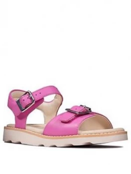 Clarks Crown Bloom Girls Sandal - Pink, Size 2 Older