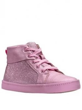 Clarks City Oasis Pink Sparkle High Top, Pink, Size 4.5 Younger