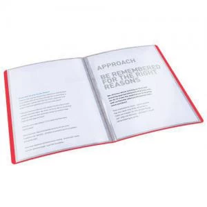 Choices Translucent Display Book, A4, 40 Pockets, 80 Sheet Capacity, Red - Outer Carton of 10