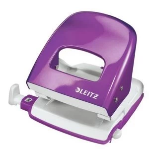 Leitz Durable Medium-Duty Metal Hole Punch Purple 30 Sheets of 80gsm Paper