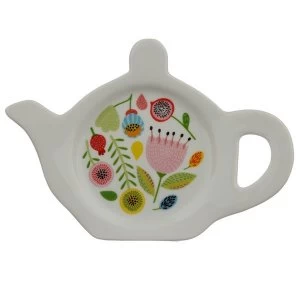 Autumn Falls Porcelain Teapot Shaped Tea Bag Dish
