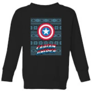 Marvel Captain America Kids Christmas Sweatshirt - Black - 9-10 Years