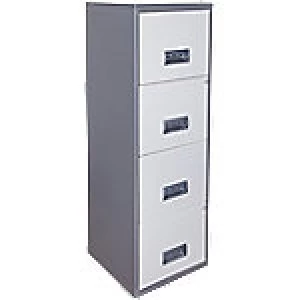 Pierre Henry Filing Cabinet Maxi Silver, White 400 x 400 x 1,250 mm