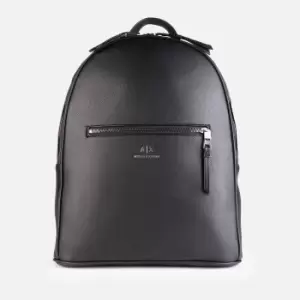 Armani Exchange Mens Leather Backpack - Black