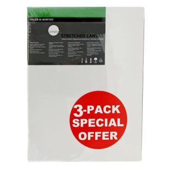 Daler Rowney Simply Canvas Pack of 3 - 30 x 40cm / 12 x 16"