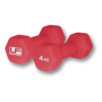 Urban Fitness Hex Dumbbells - Neoprene Covered (Pair) 2 x 4kg - Red