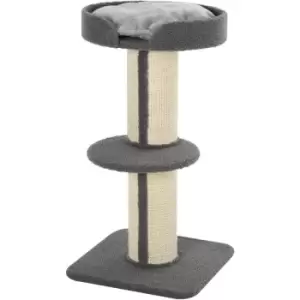 Pawhut - 91cm Cat Tree for Indoor Cats Kitten Activity Center Play Tower Perches Sisal Scratching Post Lamb Cashmere Grey