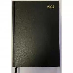 ValueX Diary A5 2 Day Per Page 2024 Black - BUSA52 Black 20896SY