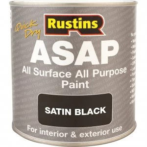 Rustins ASAP All Surface All Purpose Paint Black 1l