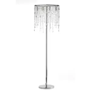 Laila Crystal Glass Floor Lamp, Chrome