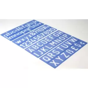 Helix H57010 Stencil Set Letters Numbers & Symbols 50mm Upper & Lo...