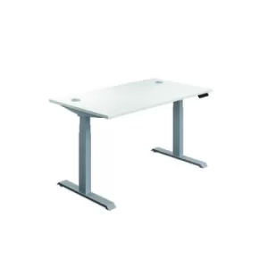 First Sit/Stand Desk 1400x800x630-1290mm White/Silver KF820635