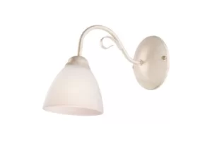 Adelle Wall Light With Glass Shade White, 1x E27