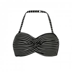 Figleaves Tailor Underwired Bandeau Bikini Top - Black/white