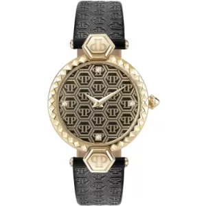 Philipp Plein PWEAA0321 Womens Couture Black Leather Strap Wristwatch