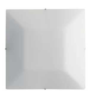 Osiride Square Flush Ceiling Lamp, White, E27