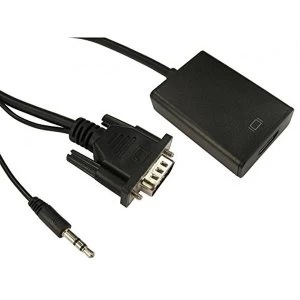 NEWlink SVGA VGA & 3.5mm Jack Audio IN to HDMI OUT Converter Adaptor USB Powered