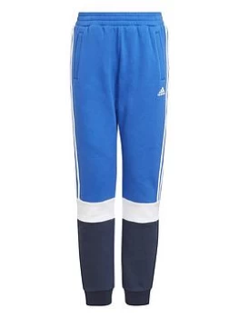 adidas Junior Boys Fleece Cuffed Pant - Blue/Navy, Blue/Navy, Size 3-4 Years