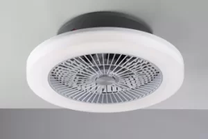Foehn LED Ceiling Lamp With Fan, WiFi Smart, Voice Control, Grey White Diffuser,