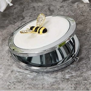 Sophia Silverplate & Crystal Bumble Bee Compact Mirror