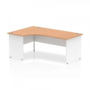 Trexus Desk Crescent Left Hand Panel End 1800x800mm Oak Top White