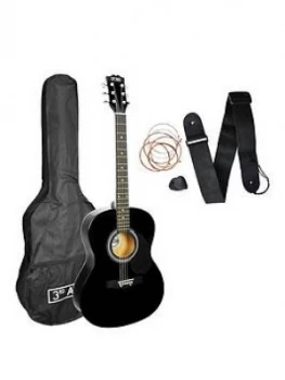 3Rd Avenue 3Rd Avenue Acoustic Guitar Pack - Black With Free Online Music Lessons
