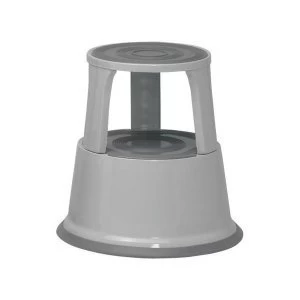 5 Star Facilities Step Stool Mobile Spring loaded Castors Max 150KG Top D290xH430xBase D435mm 5KG Grey