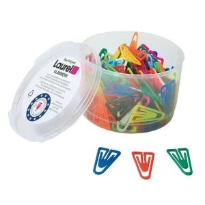 Laurel Paperclips Plastic Non Magnetising 35mm Assorted Colours Pack of 200