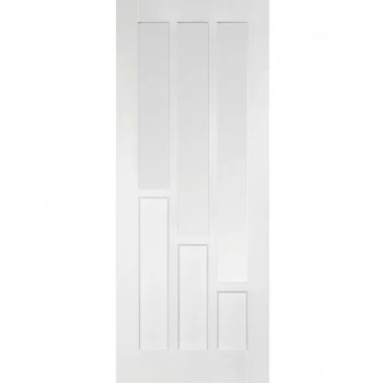 LPD Coventry White Primed 3 Light Clear Glazed Internal Door - 1981mm x 762mm (78 inch x 30 inch)