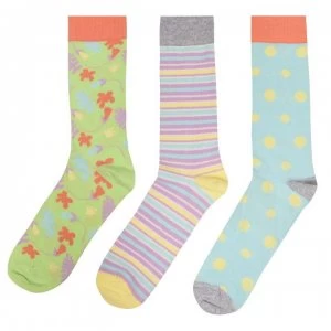 Happy Socks 3 Pack Crew Socks - Pastel 7000