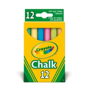 Crayola Anti-Dust Chalk - Assorted Colours (12 Pack)