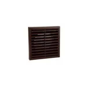 100mm 4 Fixed Louvre Grille - Brown