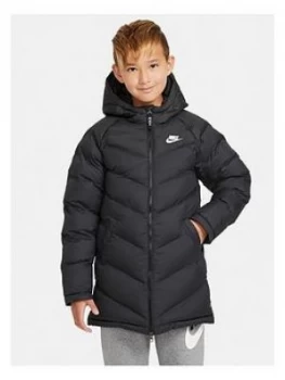 Boys, Nike Older Childrens Filled Jacket - Black, Size L, 12-13 Years