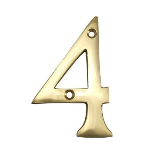 Select Hardware Brass House Number 4