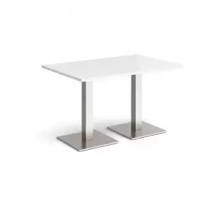 Brescia rectangular dining table with flat square brushed steel bases